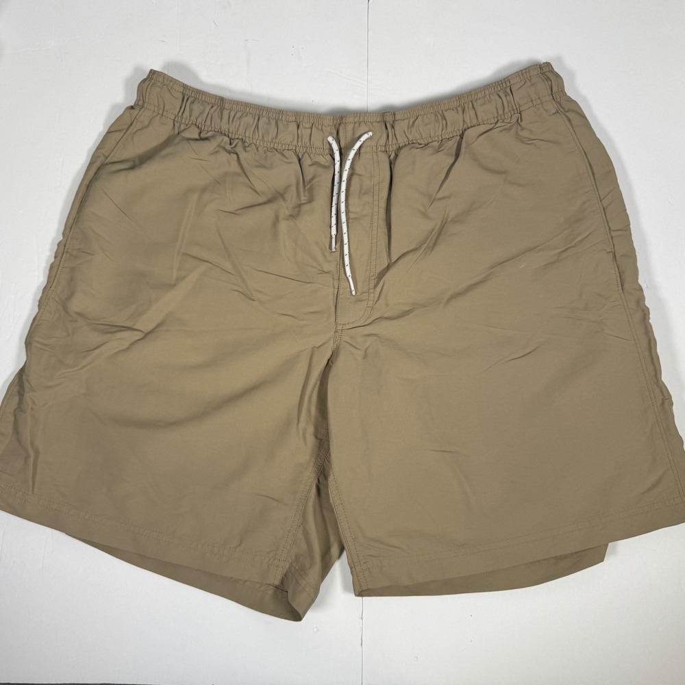 Duluth Trading Co Nylon Shorts Mens 2XL 36 Tan Relaxed Fit 9" Inseam Mesh Lined